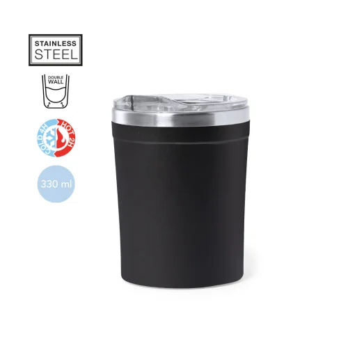 Bicchiere Termico Harbin 350ml Acciaio Inox con Coperchio PP
