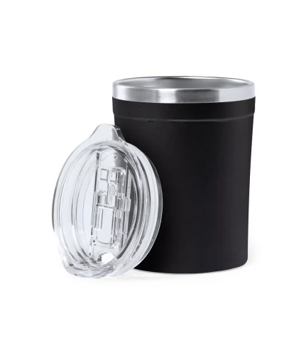 Bicchiere Termico Harbin 350ml Acciaio Inox con Coperchio PP Bianco