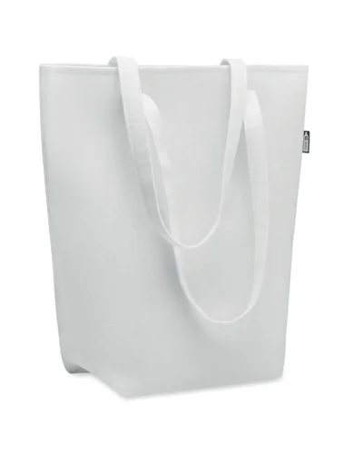 NATA Shopper in feltro RPET 38x42 cm manici lunghi 140g Bianco
