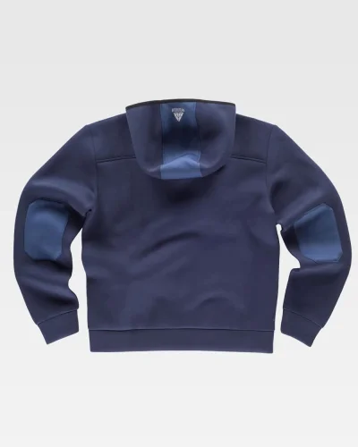 Felpa bicolore Uomo  con zip, cappuccio e dettagli riflettenti