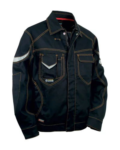 Giacca da lavoro Wall resistente, zip frontale Nero/Nero