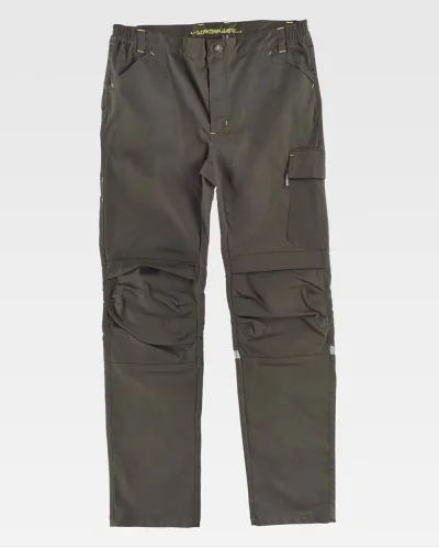 Pantalone da lavoro elasticizzato 290g porta martello KHAKI