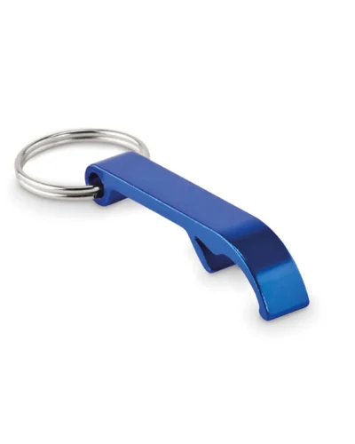 OVIKEY Apribottiglie portachiavi alluminio riciclato lucido 7,5cm Blu