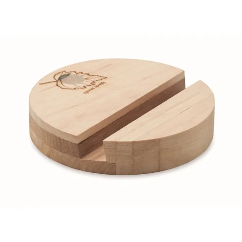 Grow Round Stand Porta telefono in betulla con semi e batteria 4000mAh