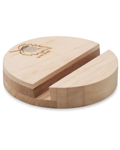 Grow Round Stand Porta telefono in betulla con semi e batteria 4000mAh Legno