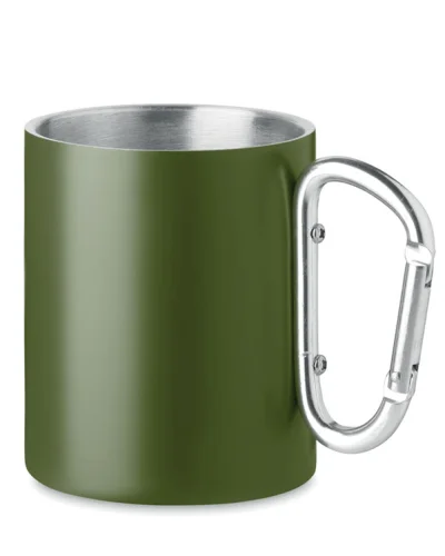 TRUMBA Tazza Acciaio Inox Doppio Strato con Moschettone 300ml