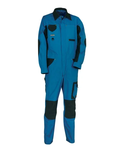 Tuta da lavoro Marseilles, resistente con zip frontale Azzurro/nero