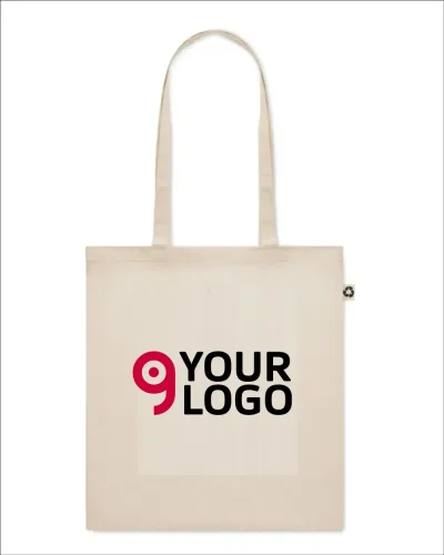 ZOCO Shopper cotone riciclato 140g/m² manici lunghi 38x42 cm