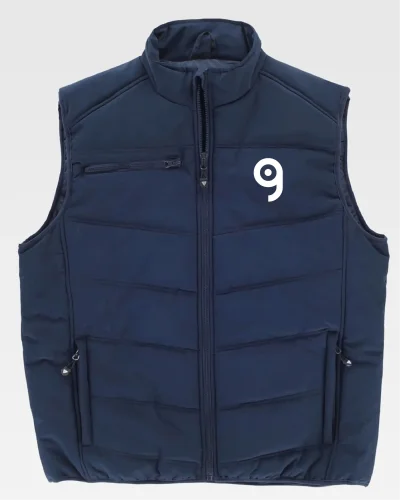 Gilet imbottito Uomo con collo alto zip, 100% poliestere