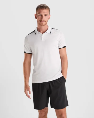 Polo uomo tamil modern fit in poliestere riciclato antibatterico