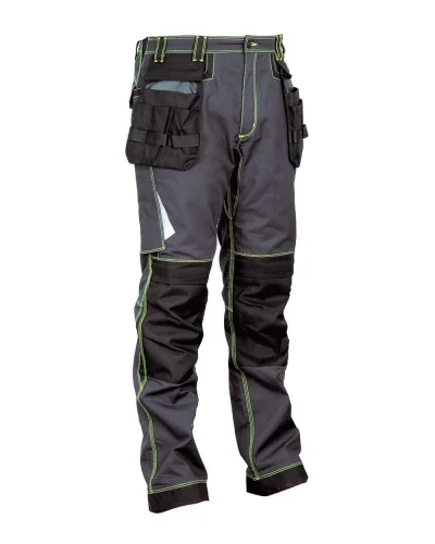 Pantaloni da lavoro Leiria resistenti multitasche Antracite/nero/lime