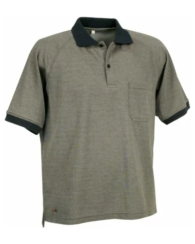 Polo da lavoro Martinique uomo cotone resistente Fango/bianco