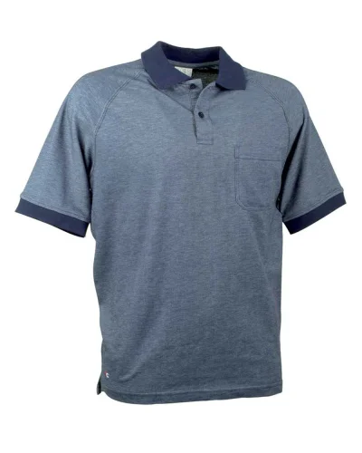Polo da lavoro Martinique uomo cotone resistente Navy/celeste