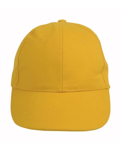 Cappellino multicolor cotone pesante, 6 pannelli, taglia unica Giallo