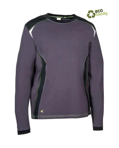 Maglietta da lavoro Langeveld uomo, 100% cotone resistente Antracite/nero/lime