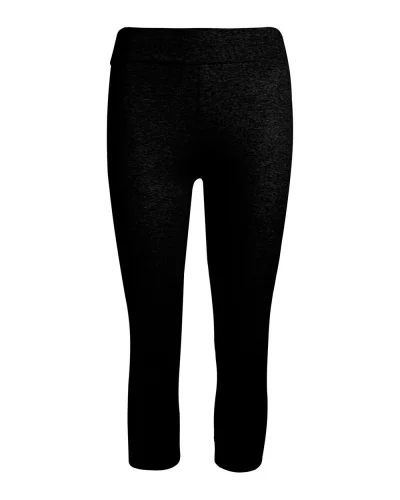Leggings corti donna in cotone 90% elastan Nero