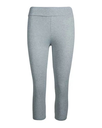 Leggings corti donna in cotone 90% elastan Grigio Melange