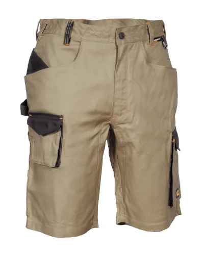 Pantaloni corti multitasche da lavoro Liegi resistenti Corda/Nero