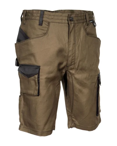 Pantaloni corti multitasche da lavoro Liegi resistenti Fango/Nero