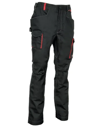 Pantaloni da lavoro Walcourt con tasche rinforzate Nero / Rosso