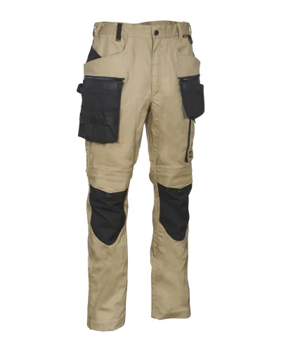 Pantaloni da lavoro Biwer grigi multitasche resistenti ed elastici Corda/Nero