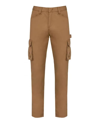 Pantaloni uomo eco MULTITASCHE , cotone bio Camel