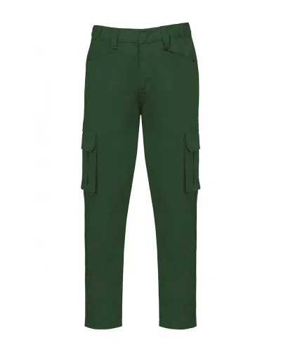 Pantaloni uomo eco MULTITASCHE , cotone bio Forest Green