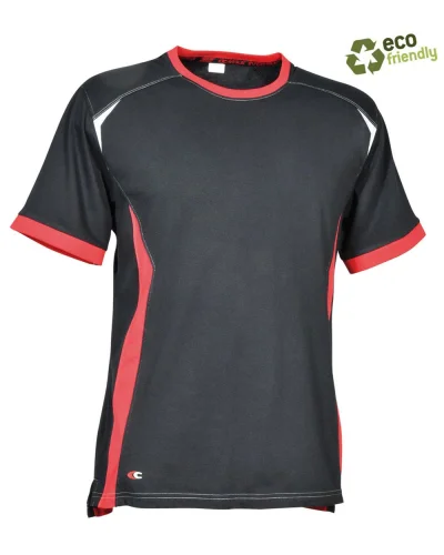 T-shirt da lavoro Alderton unisex con tessuto resistente Nero / Rosso
