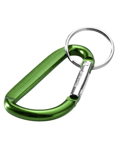 Portachiavi moschettone Timor in alluminio leggero metallizzato Verde