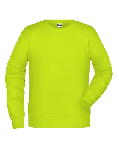 Felpa Uomo Girocollo French Terry Premium 85% Cotone Acid Yellow