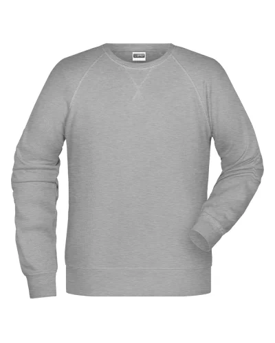 Felpa Uomo Girocollo French Terry Premium 85% Cotone Grey Heather