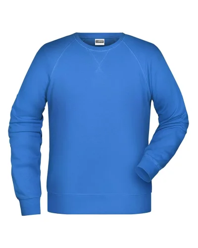 Felpa Uomo Girocollo French Terry Premium 85% Cotone Cobalt