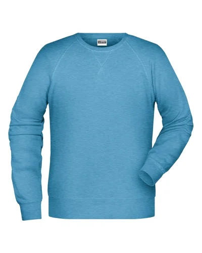 Felpa Uomo Girocollo French Terry Premium 85% Cotone Glacier Melange