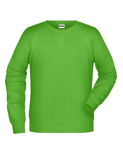 Felpa Uomo Girocollo French Terry Premium 85% Cotone Lime Green