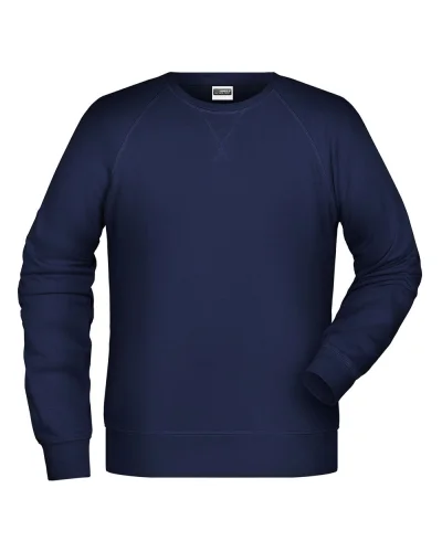 Felpa Uomo Girocollo French Terry Premium 85% Cotone Navy
