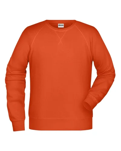 Felpa Uomo Girocollo French Terry Premium 85% Cotone Orange