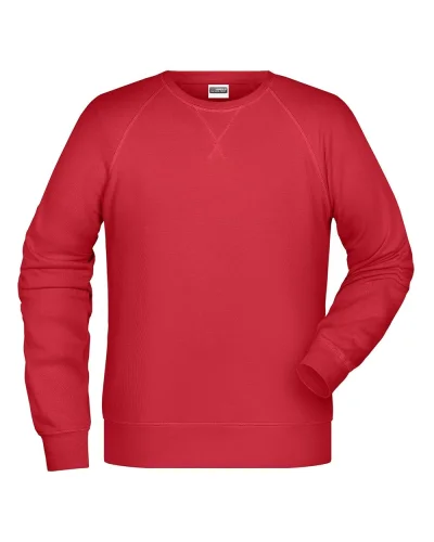 Felpa Uomo Girocollo French Terry Premium 85% Cotone Red