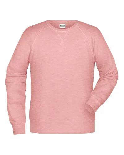 Felpa Uomo Girocollo French Terry Premium 85% Cotone Rose Melange