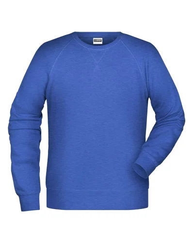 Felpa Uomo Girocollo French Terry Premium 85% Cotone Royal Heather