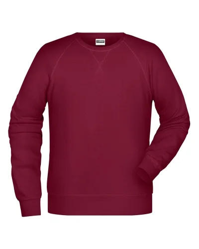 Felpa Uomo Girocollo French Terry Premium 85% Cotone Wine