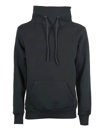 Felpa con collo a sciarpa, cotone soft Nero