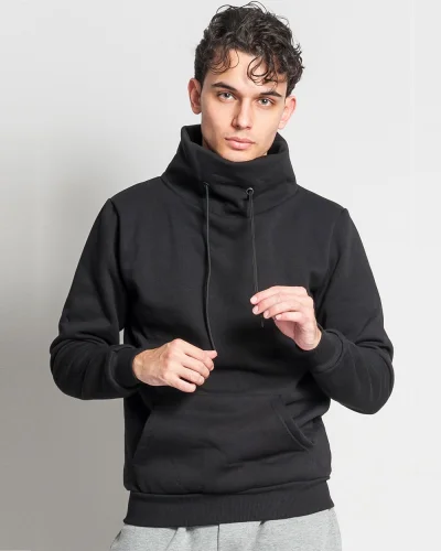Felpa con collo a sciarpa, cotone soft