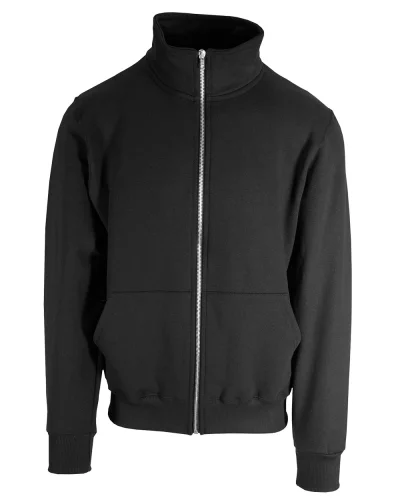 Felpa Stretch uomo cappuccio zip lunga piombo Nero
