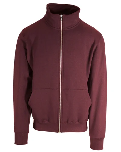 Felpa Stretch uomo cappuccio zip lunga piombo Bordeaux Sport