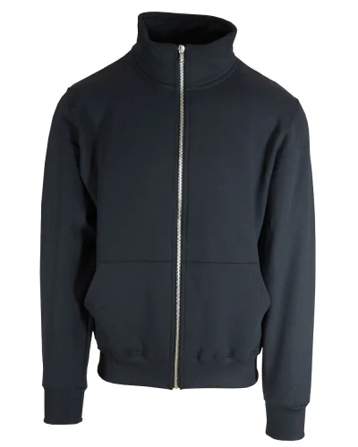 Felpa Stretch uomo cappuccio zip lunga piombo Blu