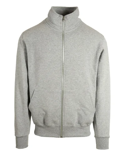 Felpa Stretch uomo cappuccio zip lunga piombo Cenere
