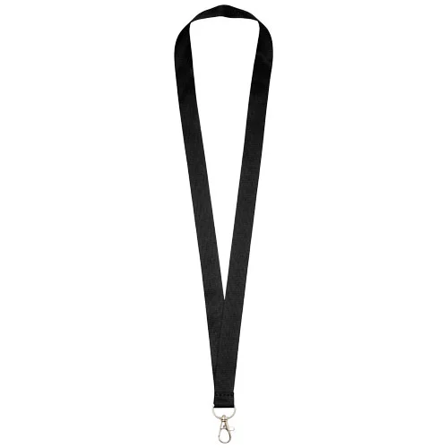 Lanyard Impey in poliestere colorato con gancio ovale robusto 2x49cm Nero