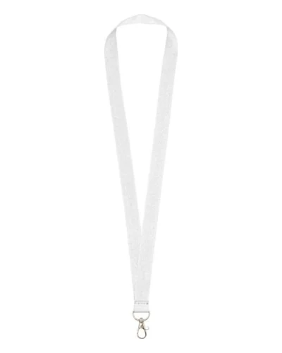 Lanyard Impey in poliestere colorato con gancio ovale robusto 2x49cm Bianco