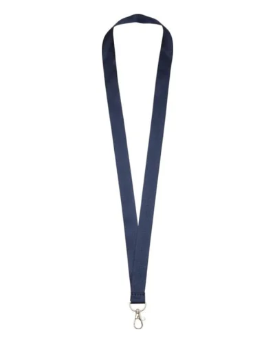 Lanyard Impey in poliestere colorato con gancio ovale robusto 2x49cm Navy