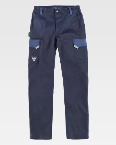 Pantalone bicolore elasticizzato FUTURE, rinforzato e riflettente NAVY / ROYAL BLUE
